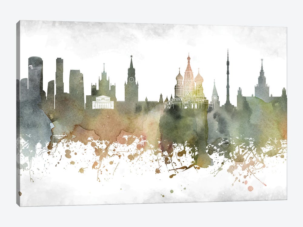 Moscow Skyline by WallDecorAddict 1-piece Canvas Art Print