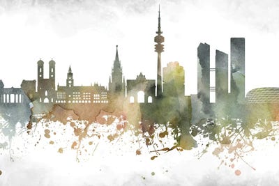 Munich Skyline by WallDecorAddict metal wall art
