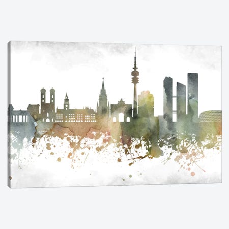Munich Skyline Canvas Print #WDA957} by WallDecorAddict Canvas Art