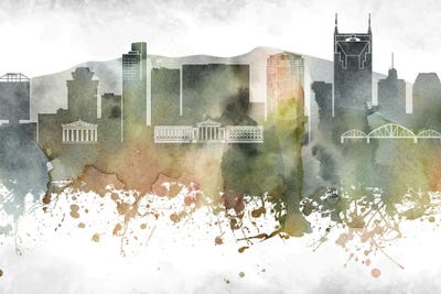 Nashville Skyline by WallDecorAddict framed canvas print