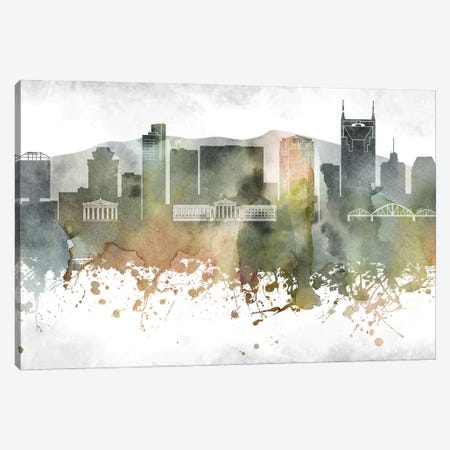 Nashville Skyline Canvas Print #WDA959} by WallDecorAddict Canvas Print