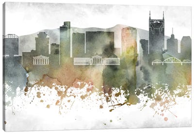 Nashville Skyline Canvas Art Print - WallDecorAddict