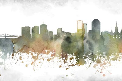 New Orleans Skyline by WallDecorAddict canvas print