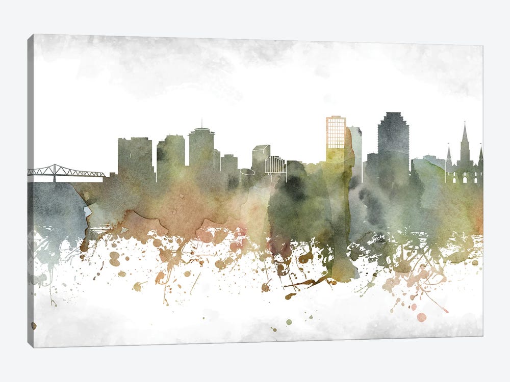New Orleans Skyline by WallDecorAddict 1-piece Canvas Art Print