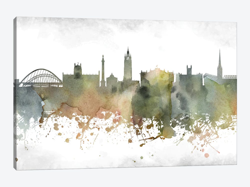 Newcastle Skyline by WallDecorAddict 1-piece Canvas Print