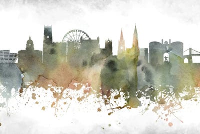 Nottingham Skyline by WallDecorAddict framed wall art