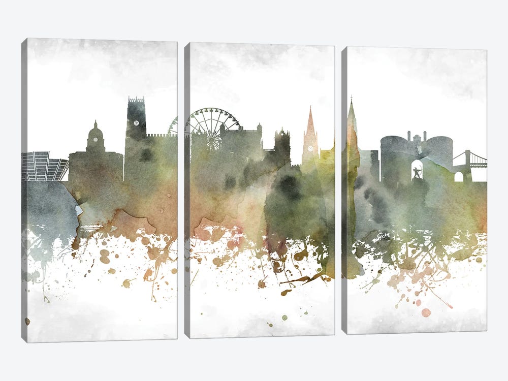 Nottingham Skyline by WallDecorAddict 3-piece Art Print
