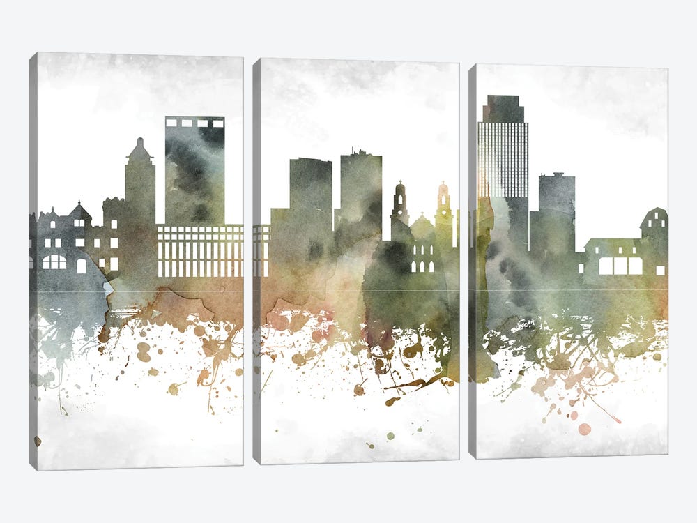 Omaha Skyline by WallDecorAddict 3-piece Canvas Print