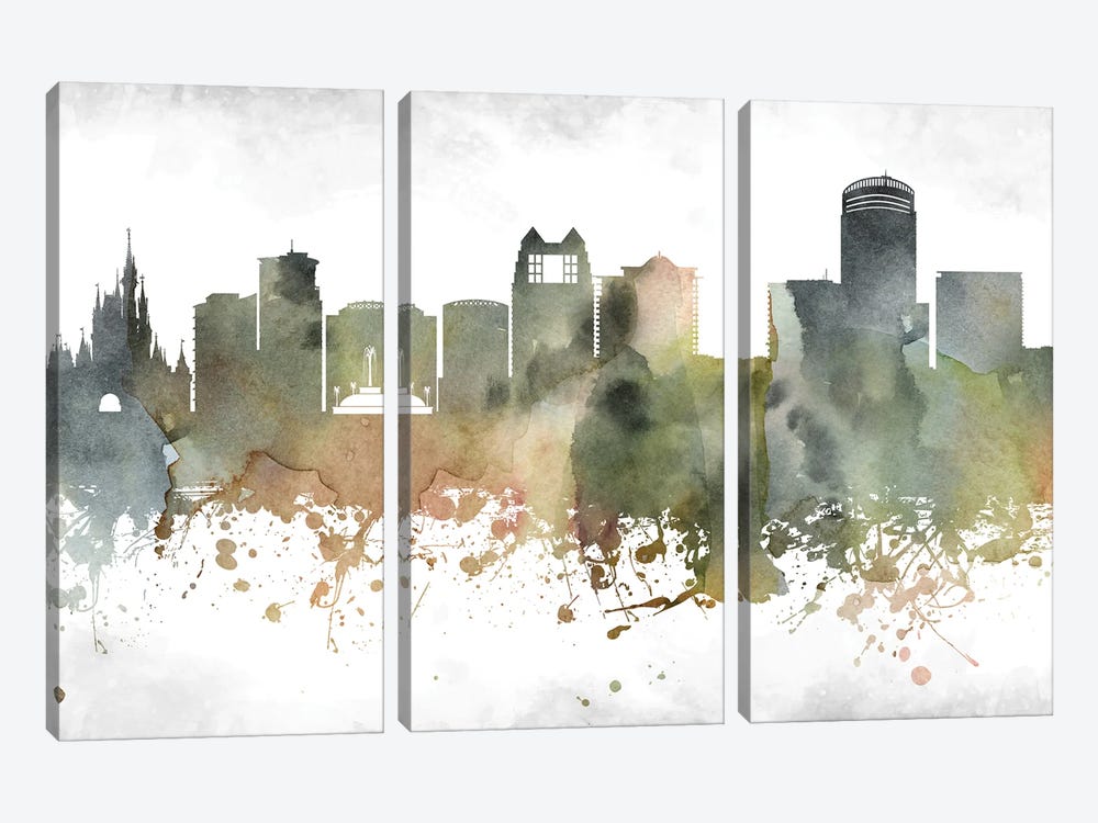 Orlando Skyline by WallDecorAddict 3-piece Canvas Art Print