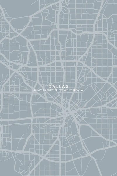 Dallas City Map Simple Color