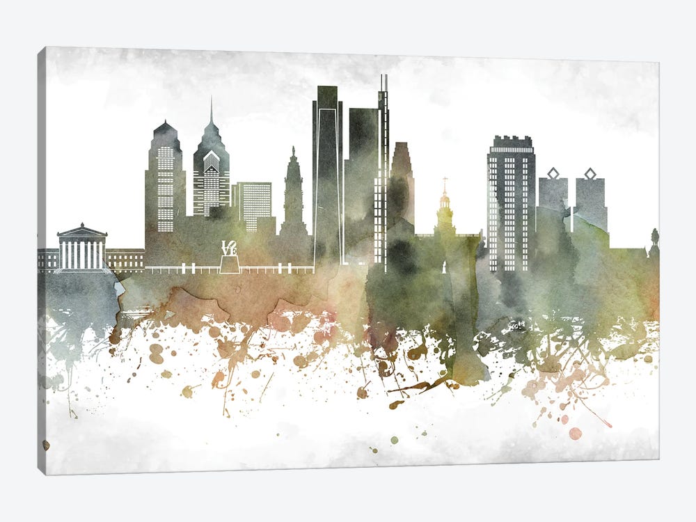 Philadelphia Skyline by WallDecorAddict 1-piece Canvas Wall Art