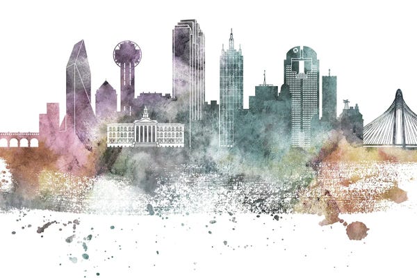 WallDecorAddict: Dallas Pastel Skylines by WallDecorAddict
