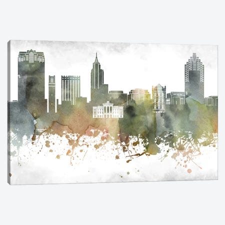 Raleigh Skyline Canvas Print #WDA981} by WallDecorAddict Canvas Artwork