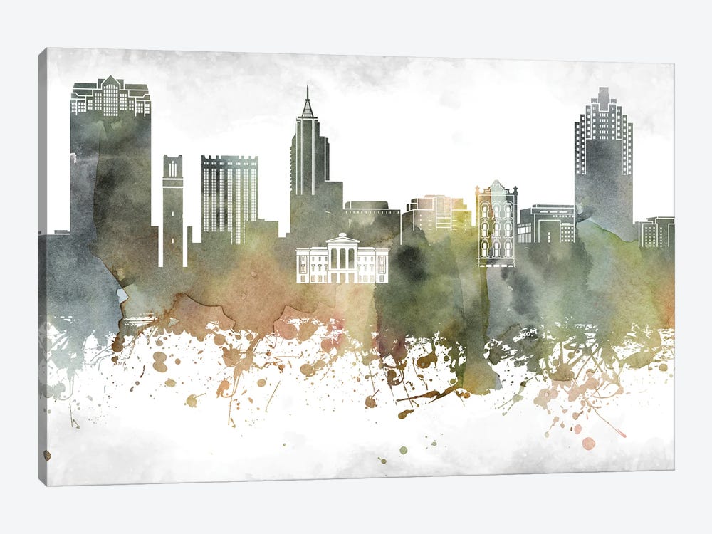 Raleigh Skyline by WallDecorAddict 1-piece Canvas Wall Art