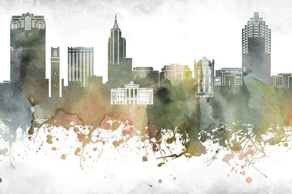 Raleigh: Raleigh Skyline by WallDecorAddict
