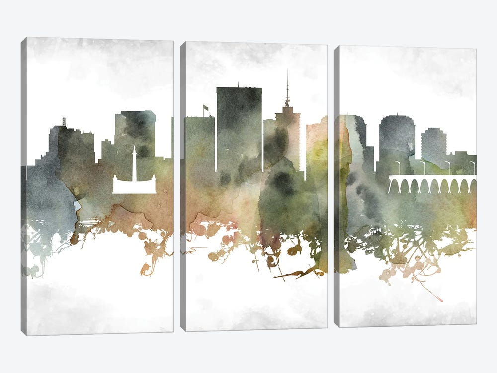 Richmond Skyline by WallDecorAddict 3-piece Canvas Art
