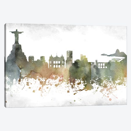 Rio Skyline Canvas Print #WDA984} by WallDecorAddict Canvas Art Print