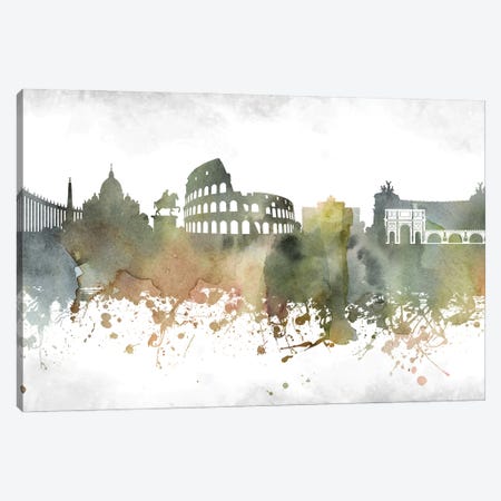 Rome Skyline Canvas Print #WDA985} by WallDecorAddict Canvas Print