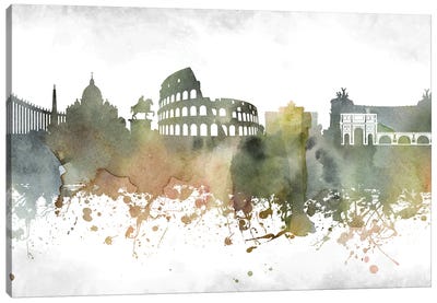Rome Skyline Canvas Art Print - Rome Skylines