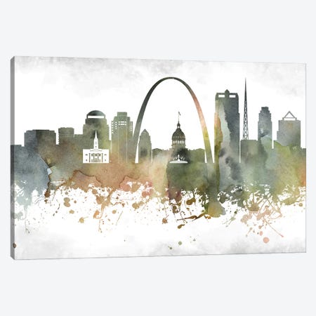 Saint Louis Skyline Canvas Print #WDA988} by WallDecorAddict Canvas Art