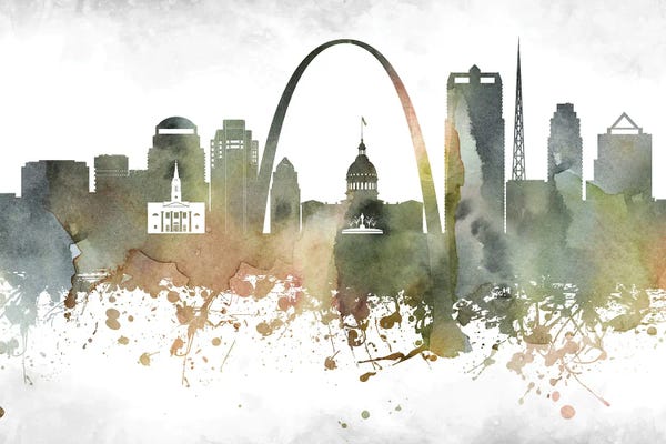 St. Louis Skylines: Saint Louis Skyline by WallDecorAddict
