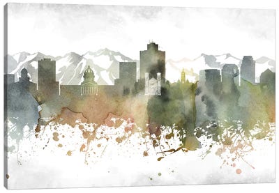 Salt Lake Skyline Canvas Art Print