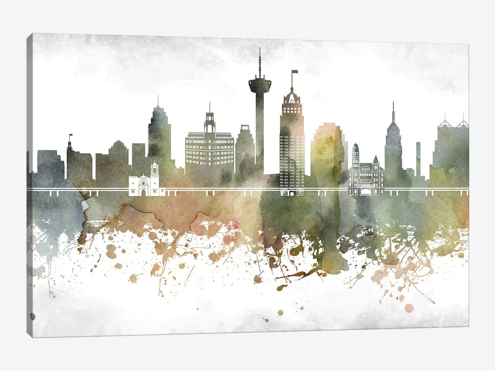 San Antonio Skyline by WallDecorAddict 1-piece Canvas Art