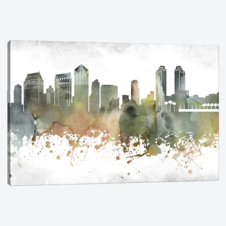 San Diego Skyline Canvas Print #WDA991} by WallDecorAddict Canvas Art Print
