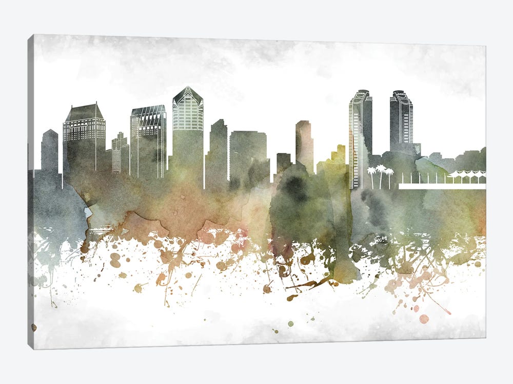 San Diego Skyline by WallDecorAddict 1-piece Art Print