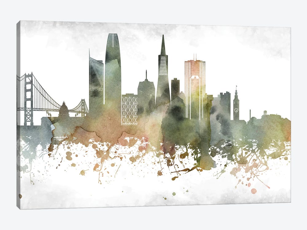 San Francisco Skyline by WallDecorAddict 1-piece Canvas Art