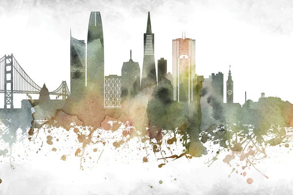 San Francisco Skylines: San Francisco Skyline by WallDecorAddict