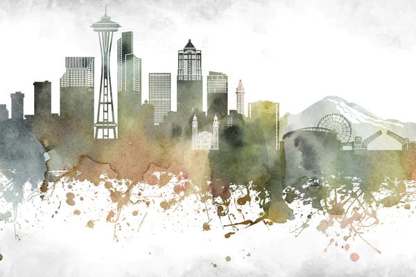 Seattle: Seattle Skyline by WallDecorAddict