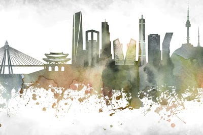 Seoul Skyline by WallDecorAddict acrylic art print