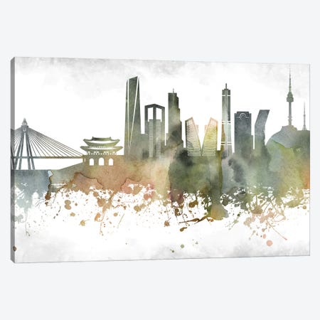 Seoul Skyline Canvas Print #WDA995} by WallDecorAddict Canvas Art