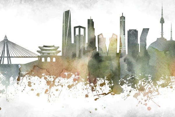 Seoul: Seoul Skyline by WallDecorAddict