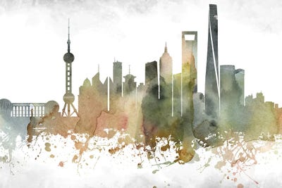 Shanghai Skyline by WallDecorAddict acrylic art print
