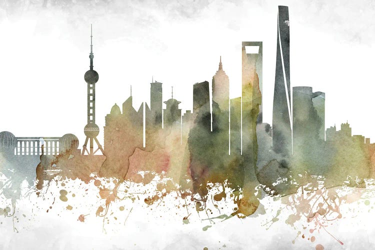 Shanghai Skyline by WallDecorAddict wall art