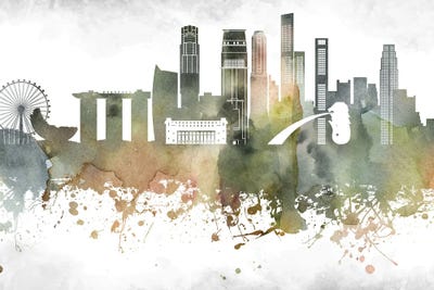 Singapore Skyline by WallDecorAddict canvas print