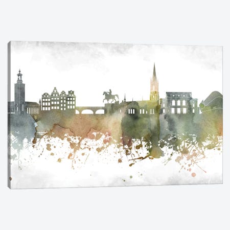 Stockholm Skyline Canvas Print #WDA998} by WallDecorAddict Art Print