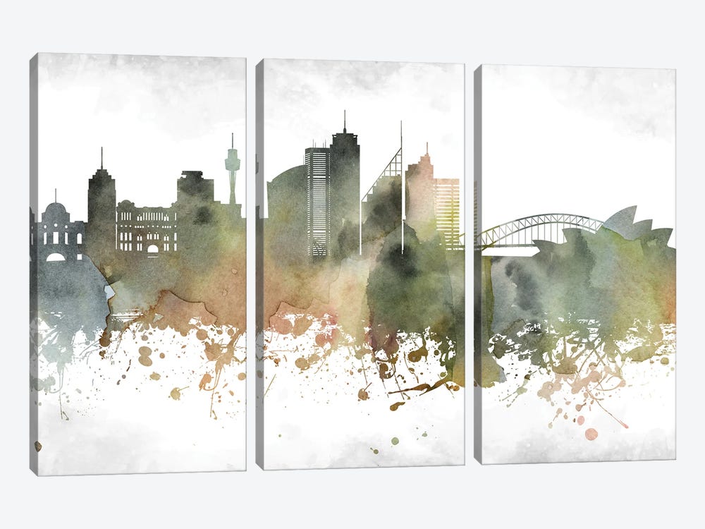Sydney Skyline by WallDecorAddict 3-piece Canvas Art Print