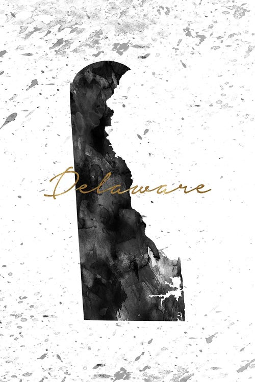Delaware Black And White Gold by WallDecorAddict wall art