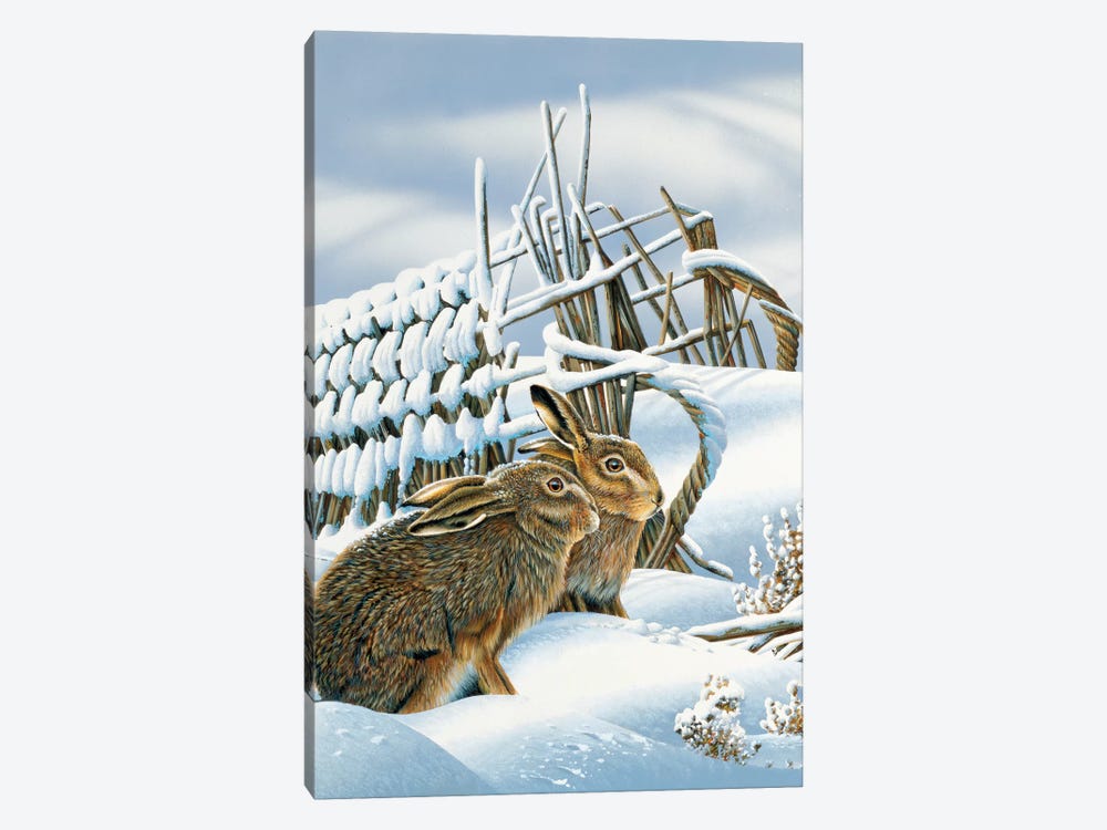 Bunnies In The Snow by Jan Weenink 1-piece Art Print