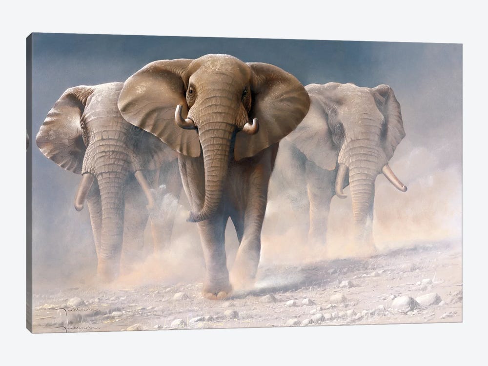 Running Elephants I by Jan Weenink 1-piece Art Print