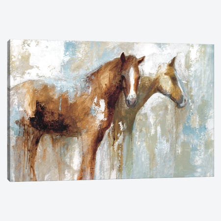 Horse Pals Canvas Print #WHL14} by White Ladder Canvas Wall Art