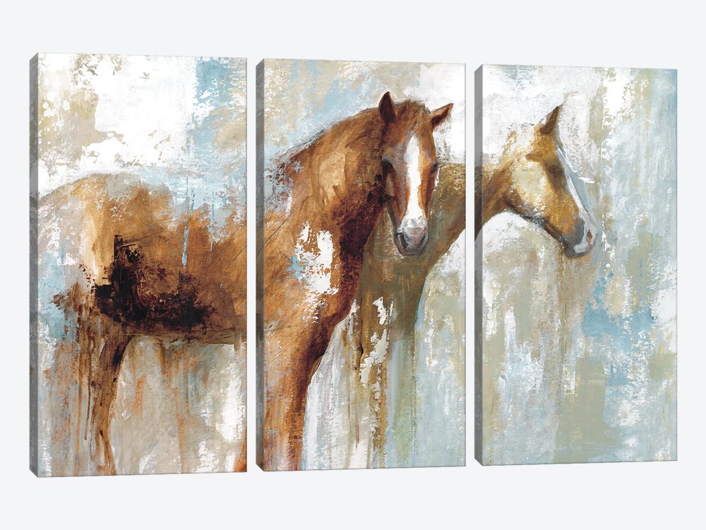 Horse Pals by White Ladder 3-piece Canvas Wall Art