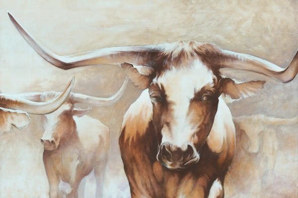 Western Décor: Longhorn Herd by White Ladder