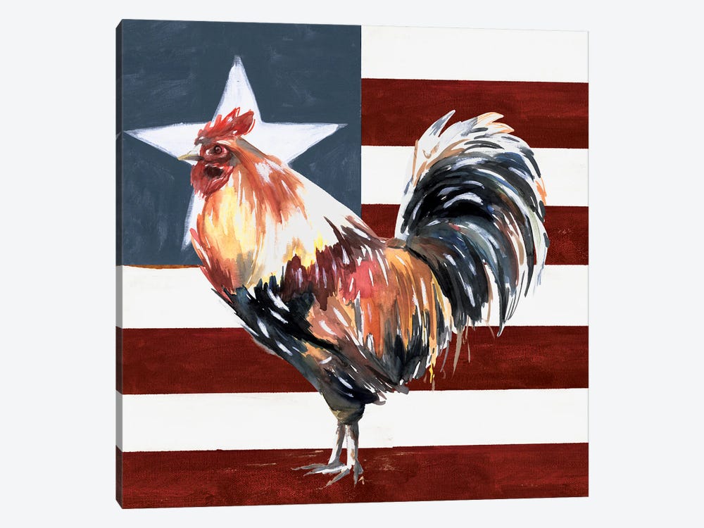 Patriotic Rooster by White Ladder 1-piece Canvas Art