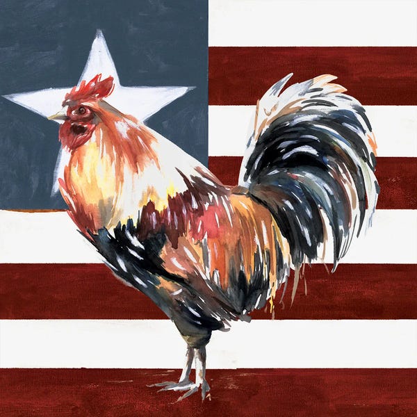 American Décor: Patriotic Rooster by White Ladder