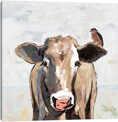 Quick Stop In The Pasture Canvas Art Print