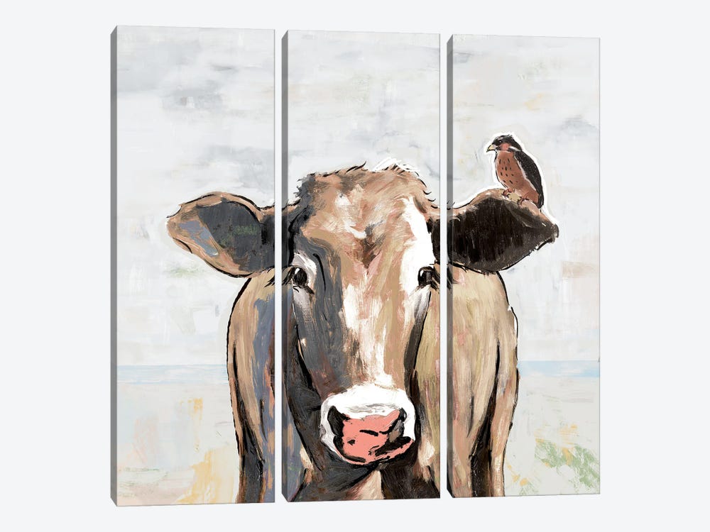 Quick Stop In The Pasture by White Ladder 3-piece Canvas Art